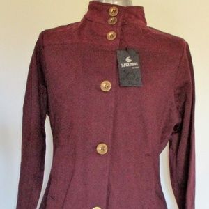 𝅺burgundy Supernova Button-down Jacket SZ MED.